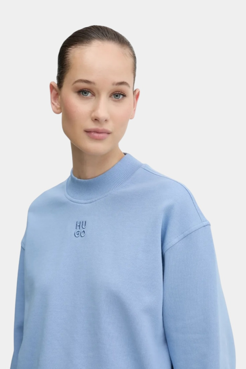 Голубой хлопковый свитшот Daxandria с логотипом в тон 50527463 452 HUGO