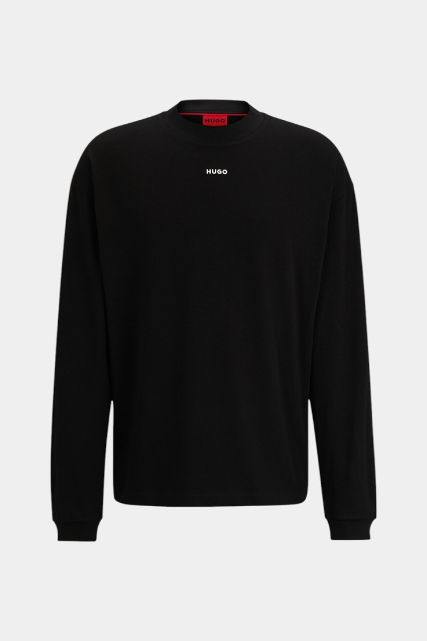 Чорний лонгслів Daposo вільного крою 50511029 001 HUGO