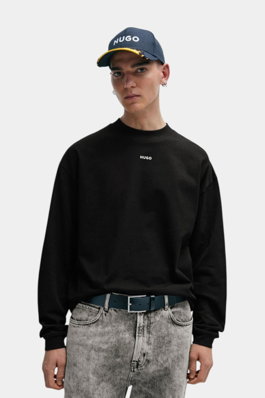 Чорний лонгслів Daposo вільного крою 50511029 001 HUGO