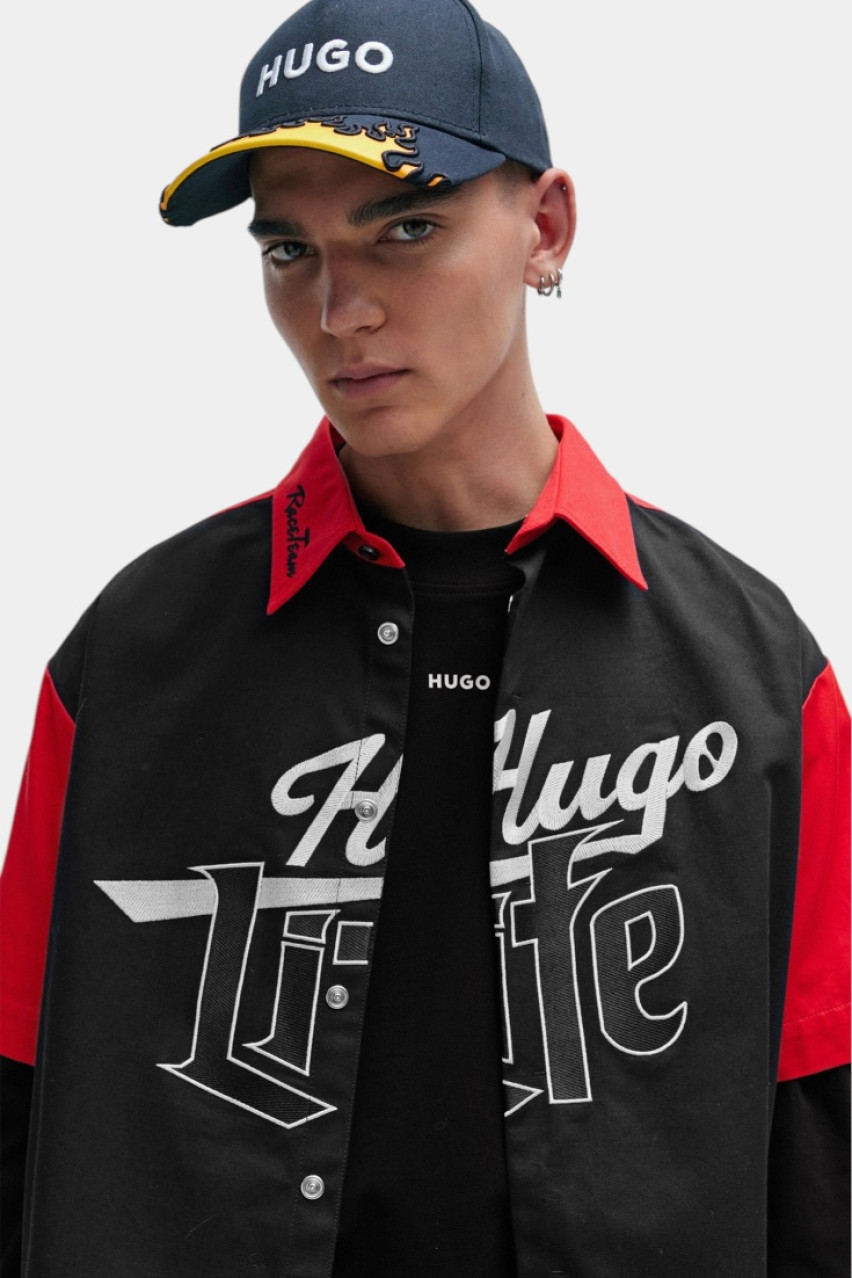 Чорний лонгслів Daposo вільного крою 50511029 001 HUGO