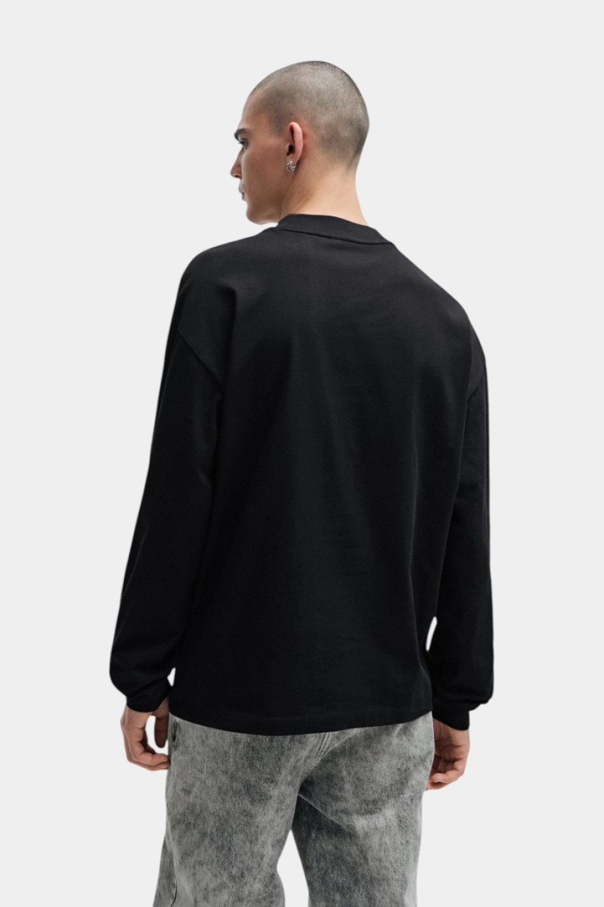 Чорний лонгслів Daposo вільного крою 50511029 001 HUGO