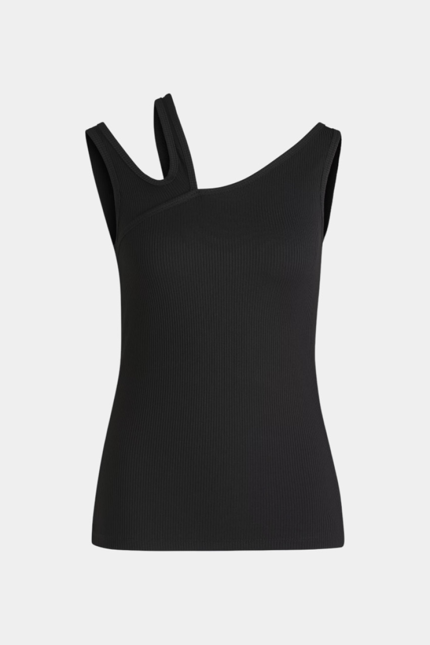 Чорний топ Datrus з асиметричним вирізом 50537044 001 HUGO