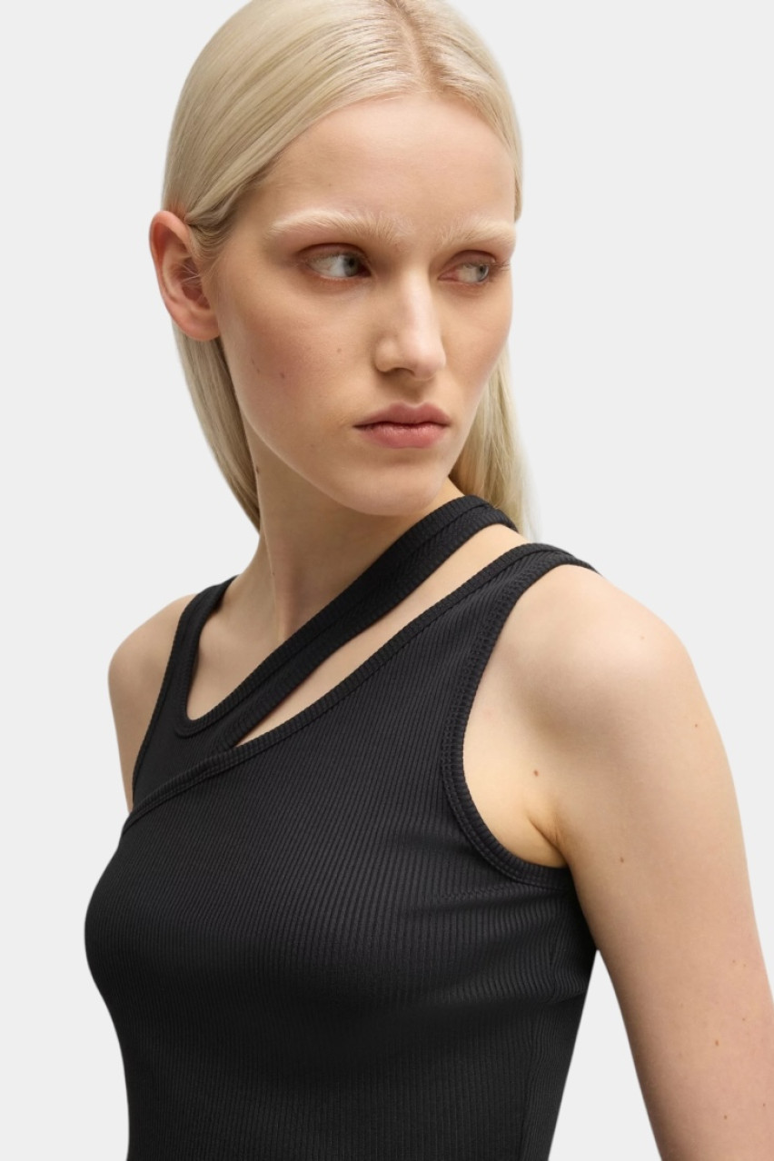 Чорний топ Datrus з асиметричним вирізом 50537044 001 HUGO