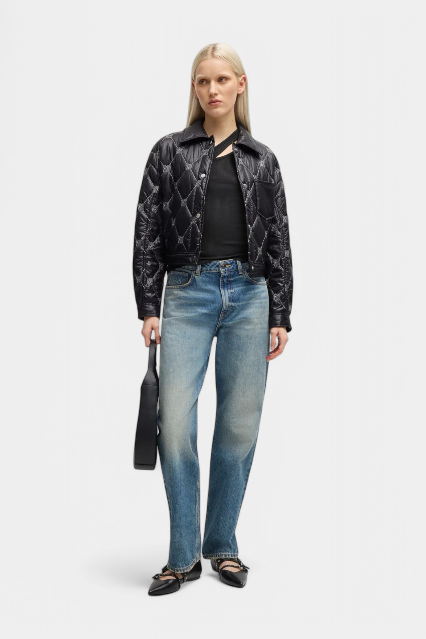 Чорний топ Datrus з асиметричним вирізом 50537044 001 HUGO