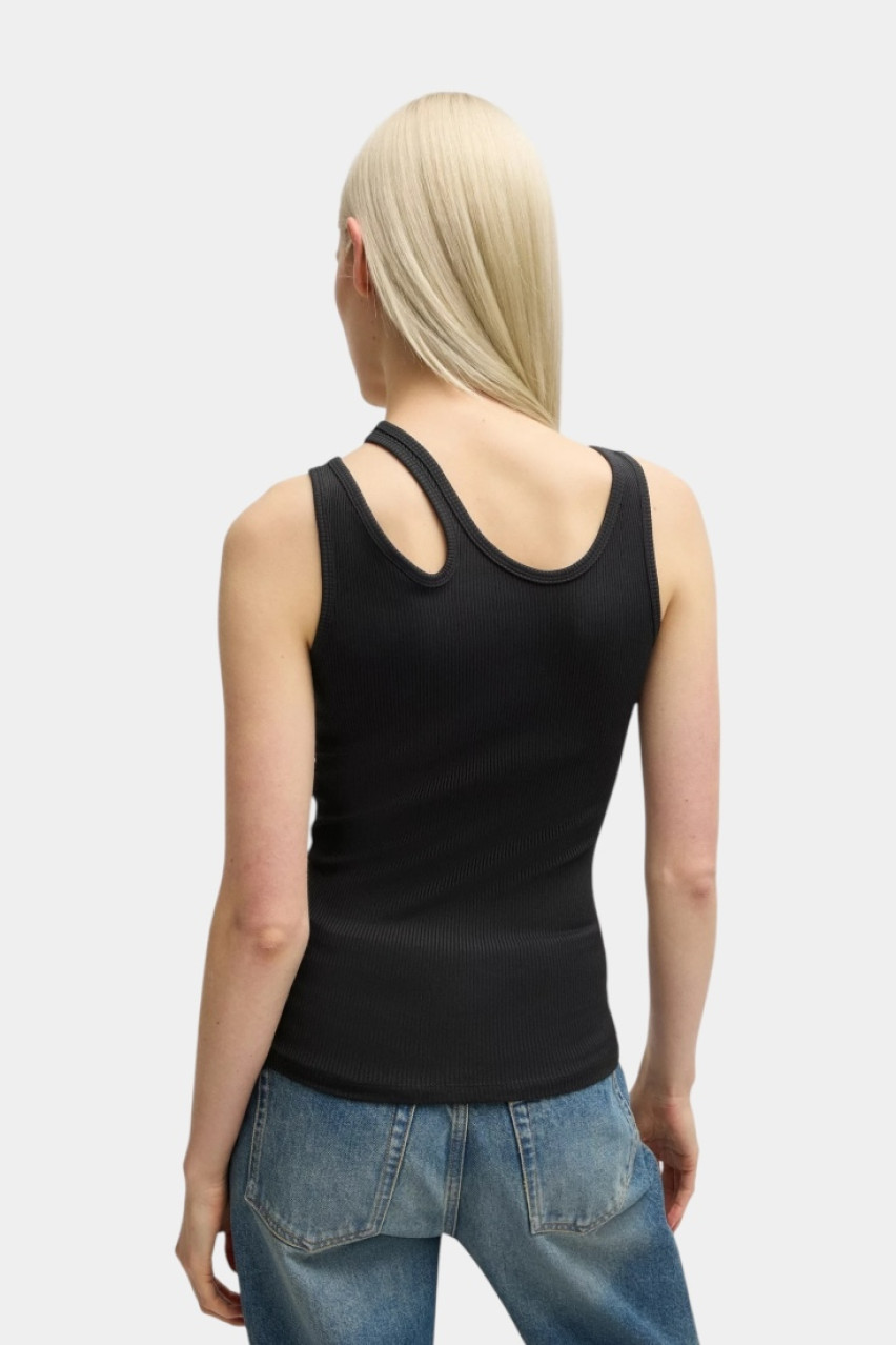 Чорний топ Datrus з асиметричним вирізом 50537044 001 HUGO