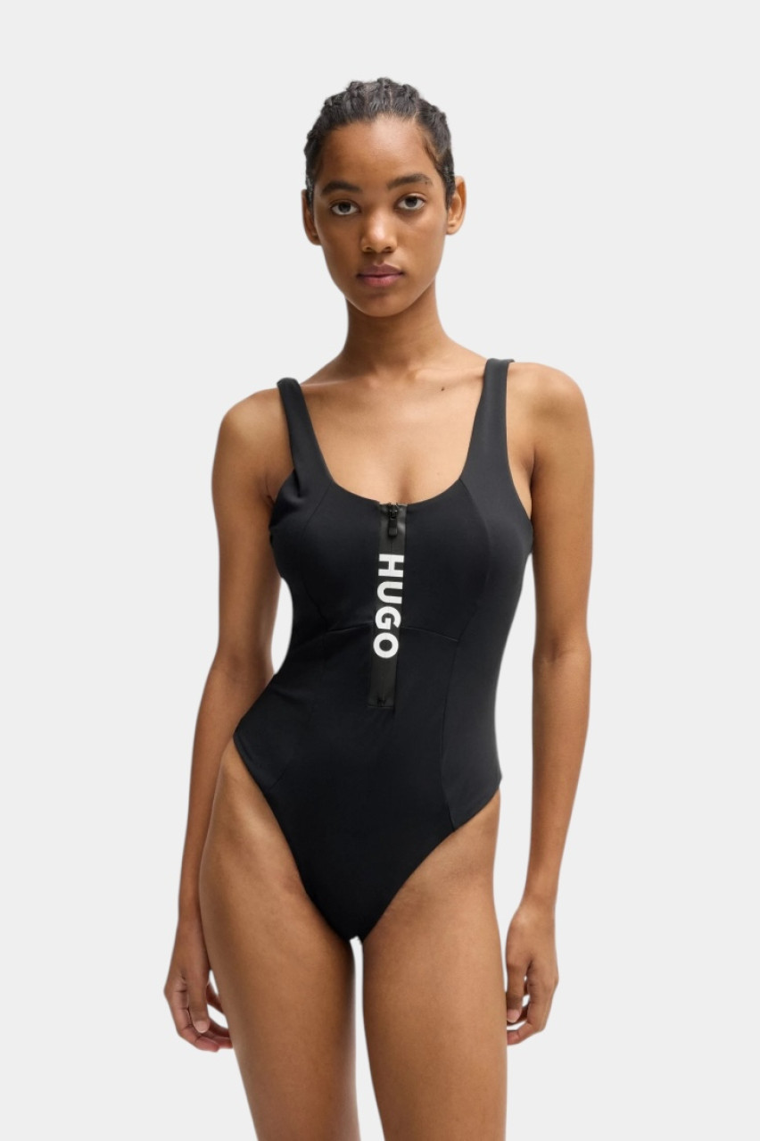 Чорний суцільний купальник Wave 50535044 001 HUGO
