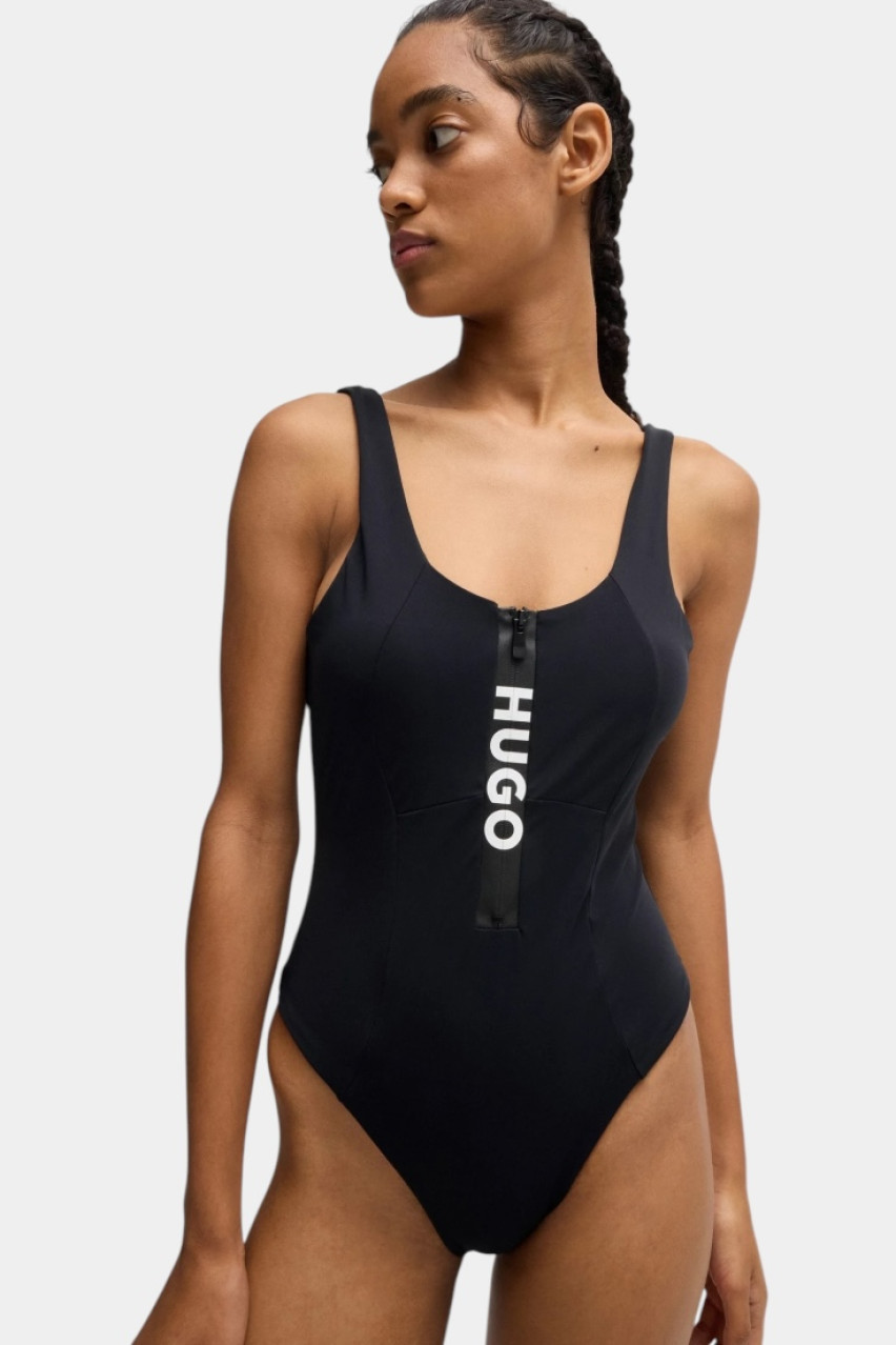 Чорний суцільний купальник Wave 50535044 001 HUGO