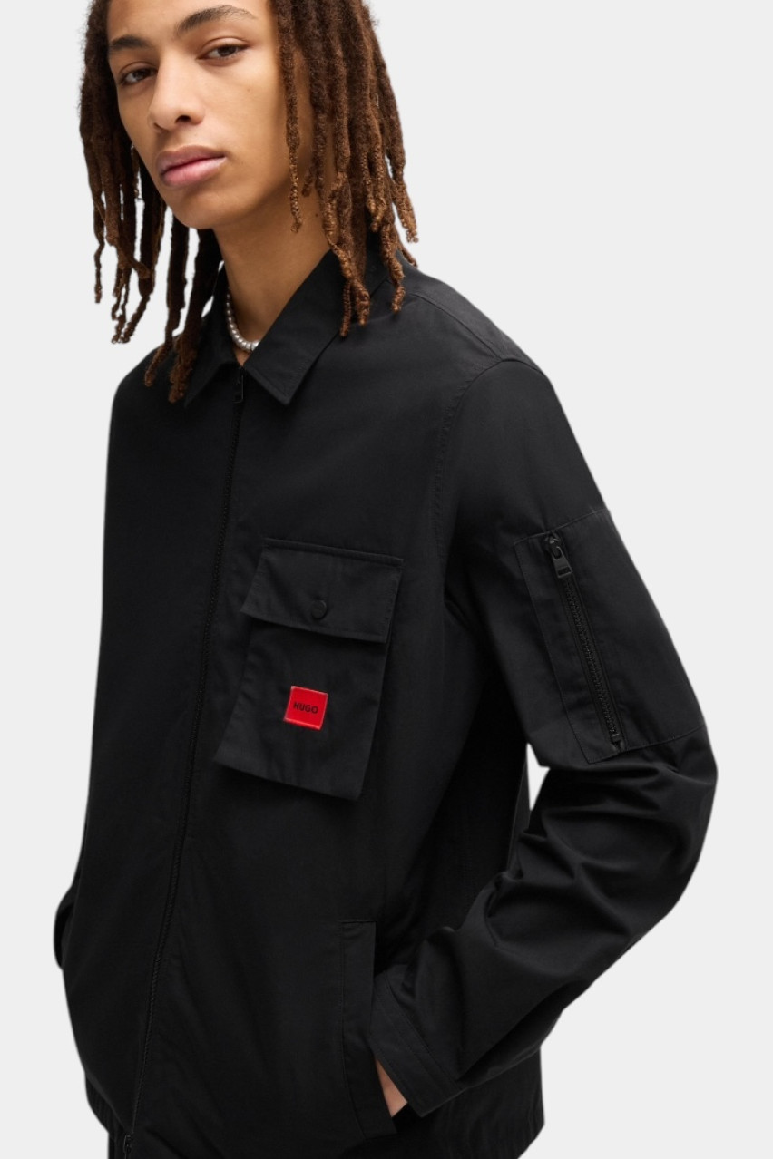 Чорна куртка-сорочка Emmond на блискавці 50482701 001 HUGO