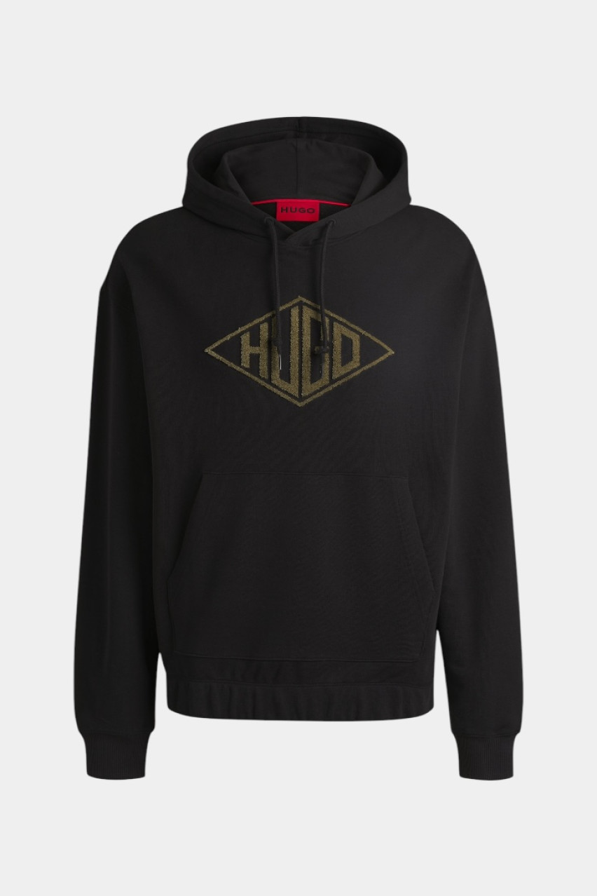 Чорне худі Dacorolo з вишитим логотипом 50534947 001 HUGO