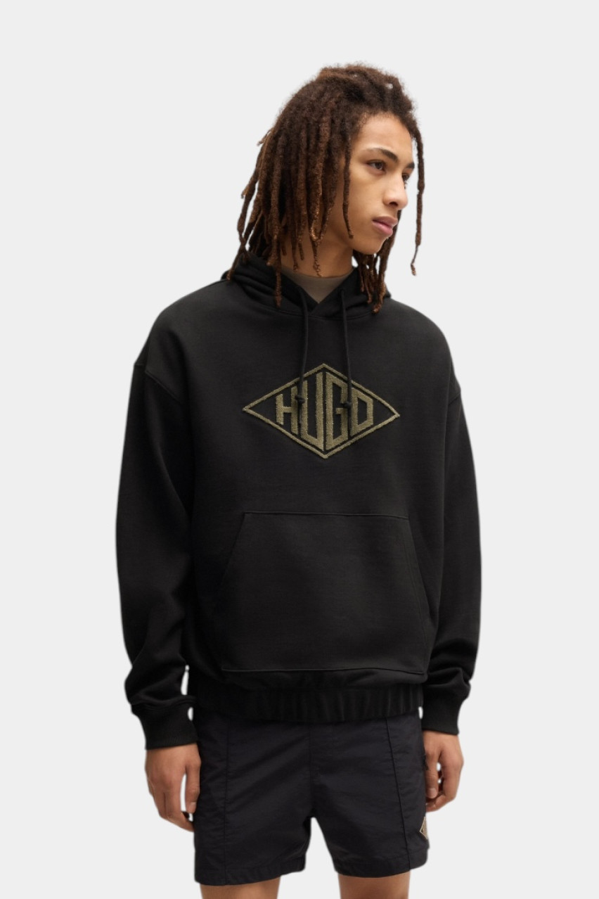 Чорне худі Dacorolo з вишитим логотипом 50534947 001 HUGO