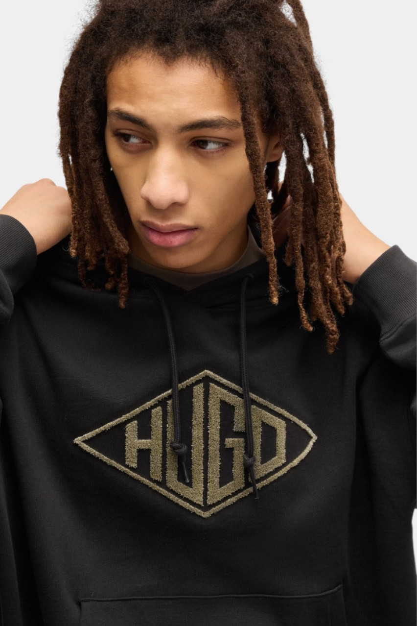 Чорне худі Dacorolo з вишитим логотипом 50534947 001 HUGO