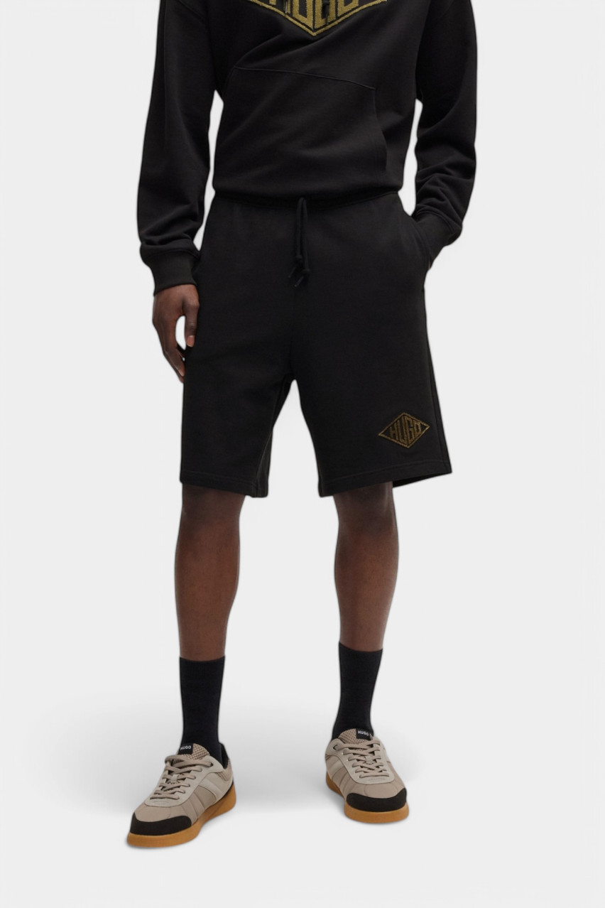 Чорні шорти Damtus з вишитим логотипом 50534953 001 HUGO
