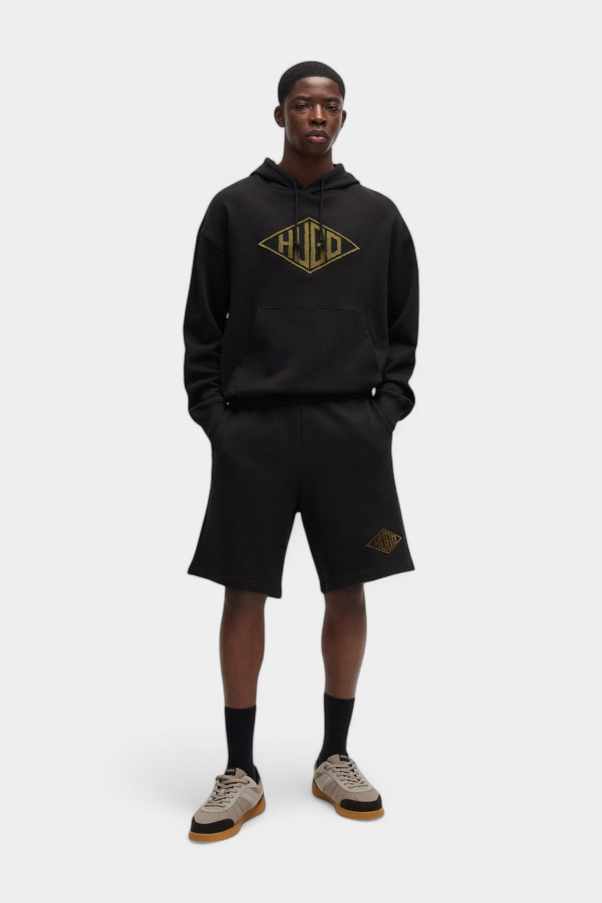 Чорні шорти Damtus з вишитим логотипом 50534953 001 HUGO