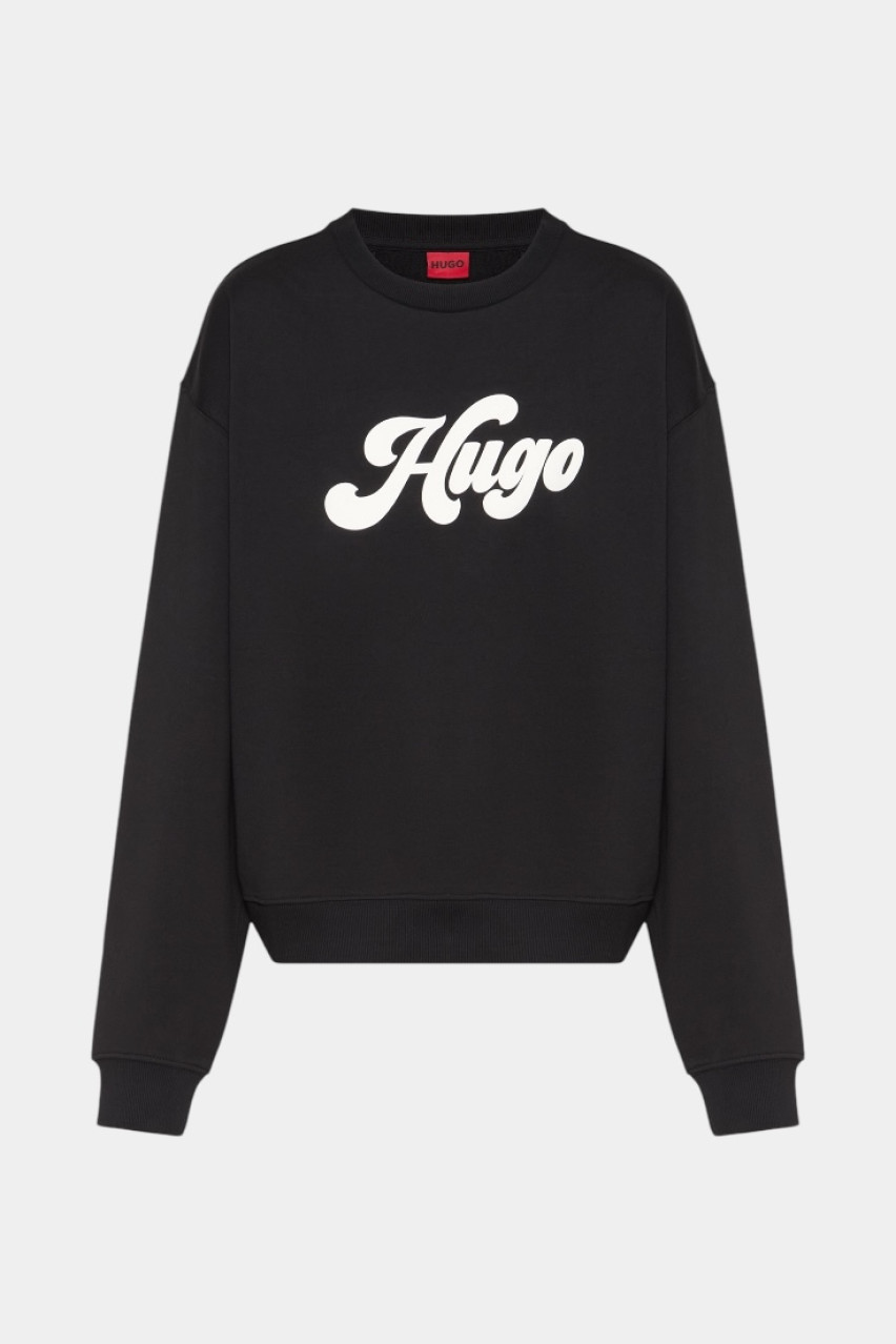 Черный свитшот Deroxina_3 с логотипом в стиле 70-х 50541169 001 HUGO