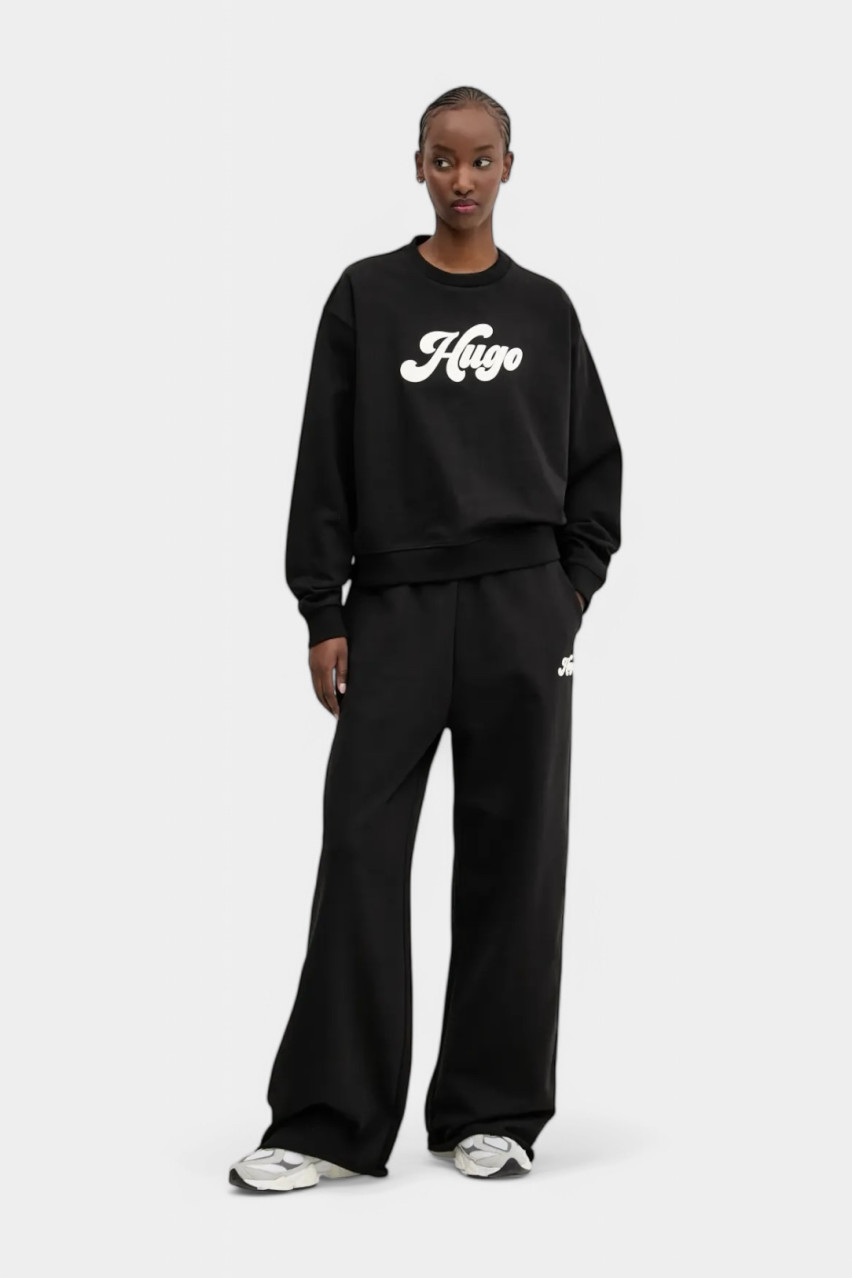 Черный свитшот Deroxina_3 с логотипом в стиле 70-х 50541169 001 HUGO