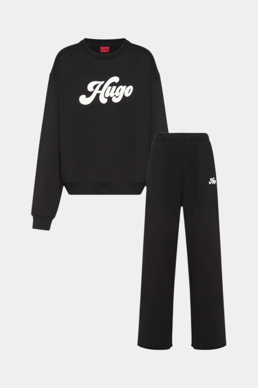 Чорний спортивний костюм зі світшотом Deroxina_3 та спортивними штанами Nasuede_4 50541169 001, 50541179 001 HUGO