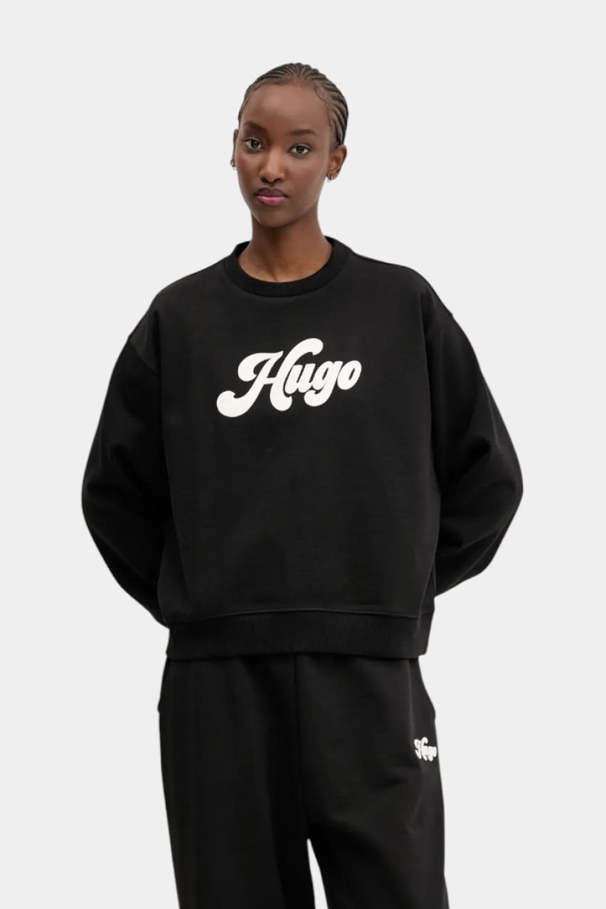 Чорний спортивний костюм зі світшотом Deroxina_3 та спортивними штанами Nasuede_4 50541169 001, 50541179 001 HUGO