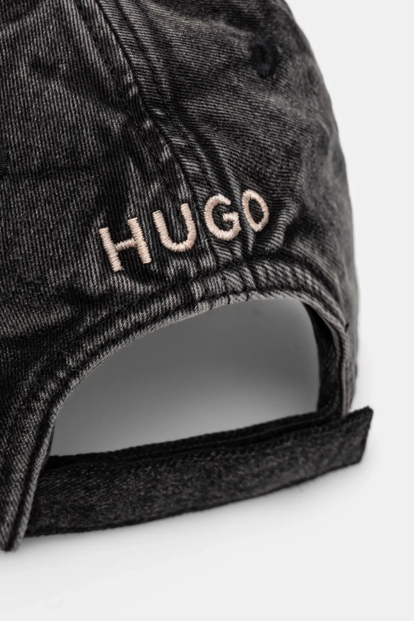 Темно-сіра кепка Cara-PE з вишитим надписом 50533420 002 HUGO