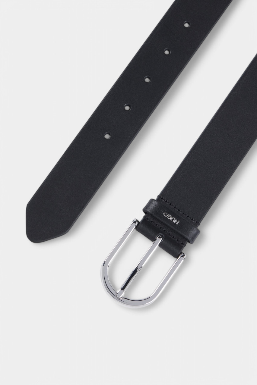 Чорний шкіряний ремінь Zoey-S_Sz35 50522723 001 HUGO