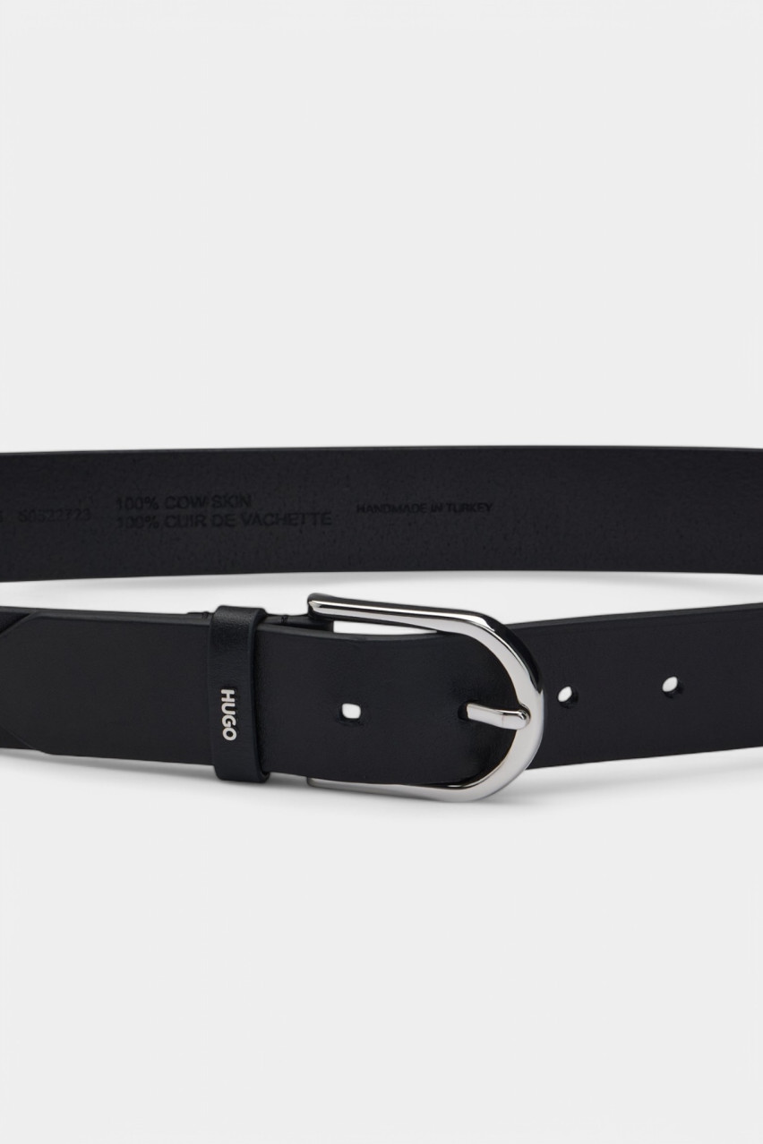 Чорний шкіряний ремінь Zoey-S_Sz35 50522723 001 HUGO