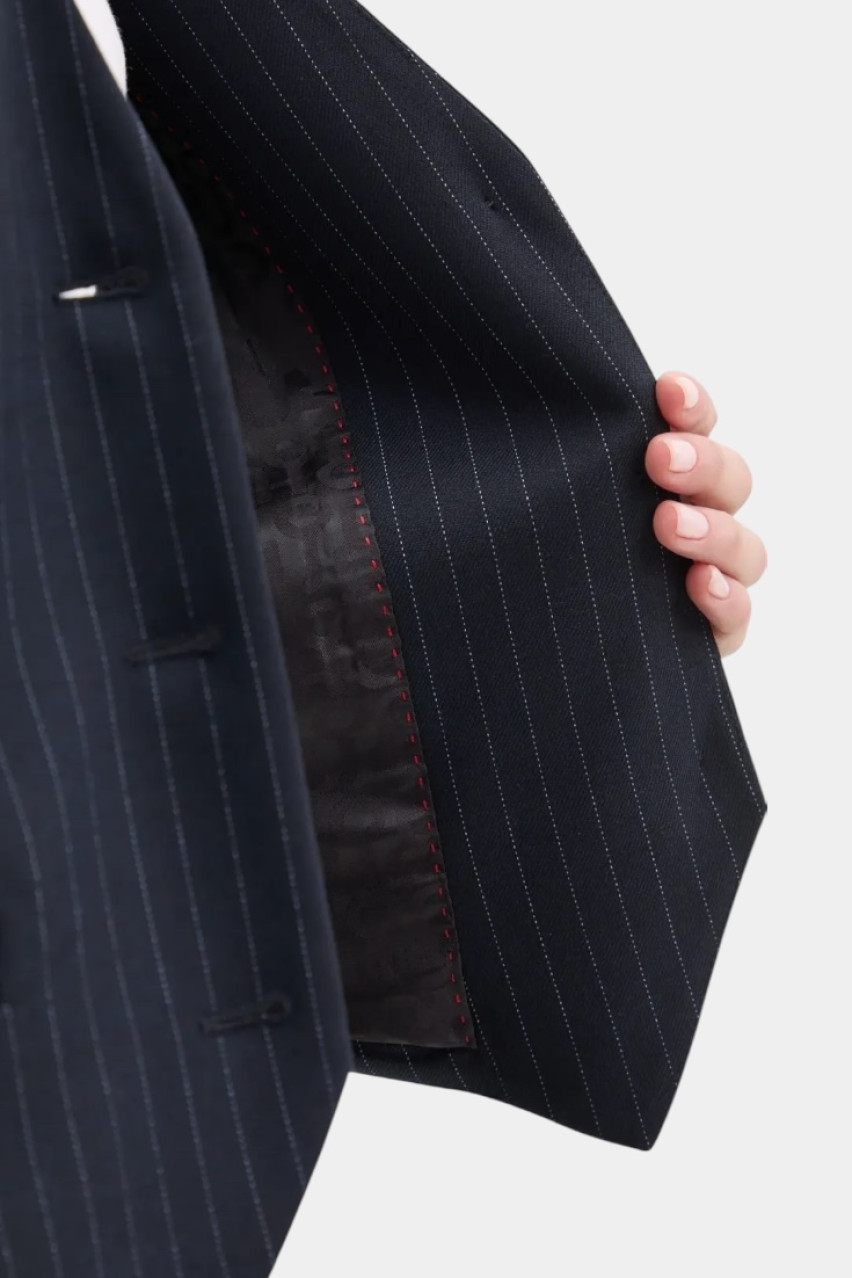 Темно-синя класична жилетка Aumara-2 в дрібну смужку 50536433 961 HUGO