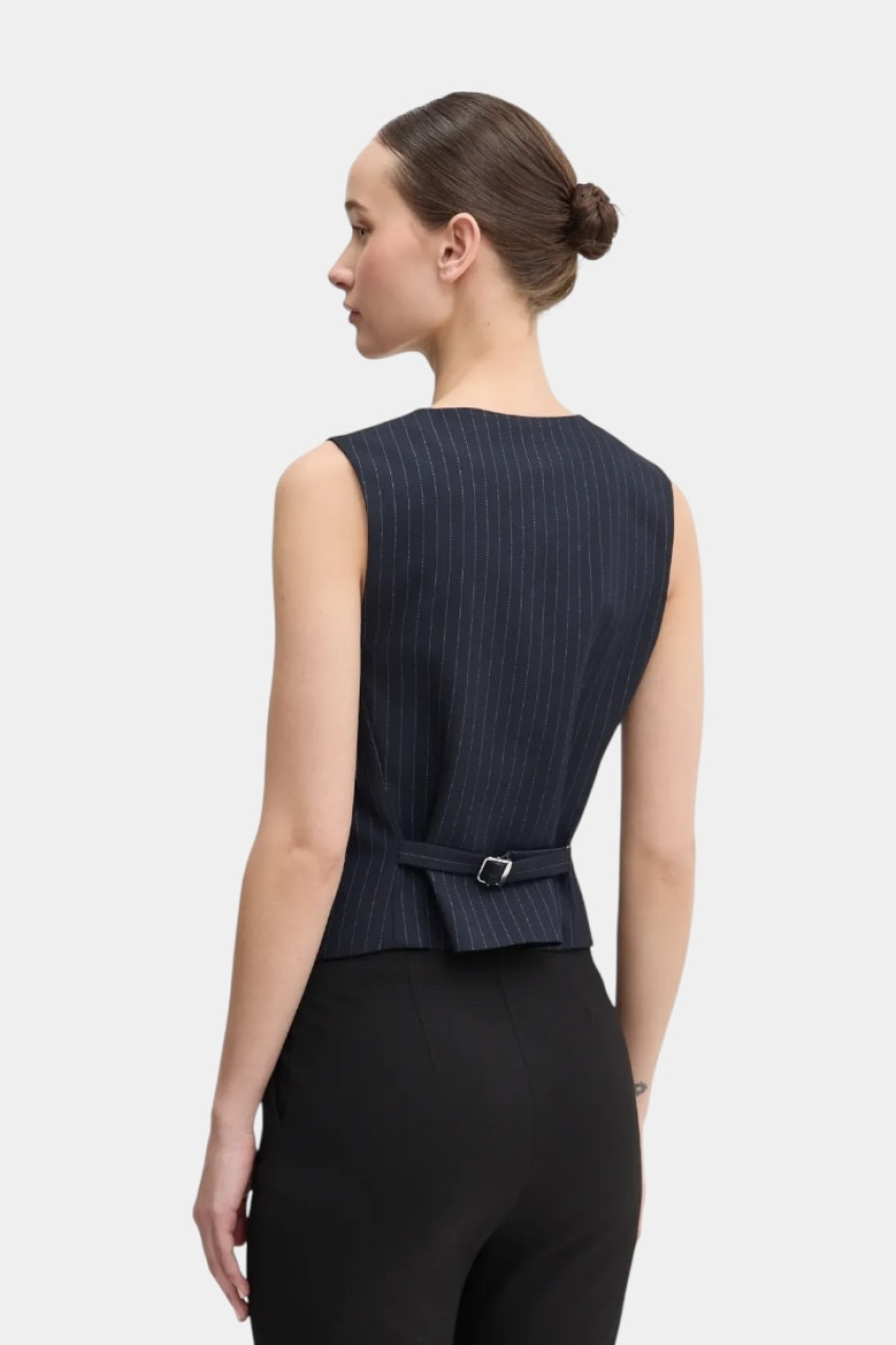 Темно-синя класична жилетка Aumara-2 в дрібну смужку 50536433 961 HUGO