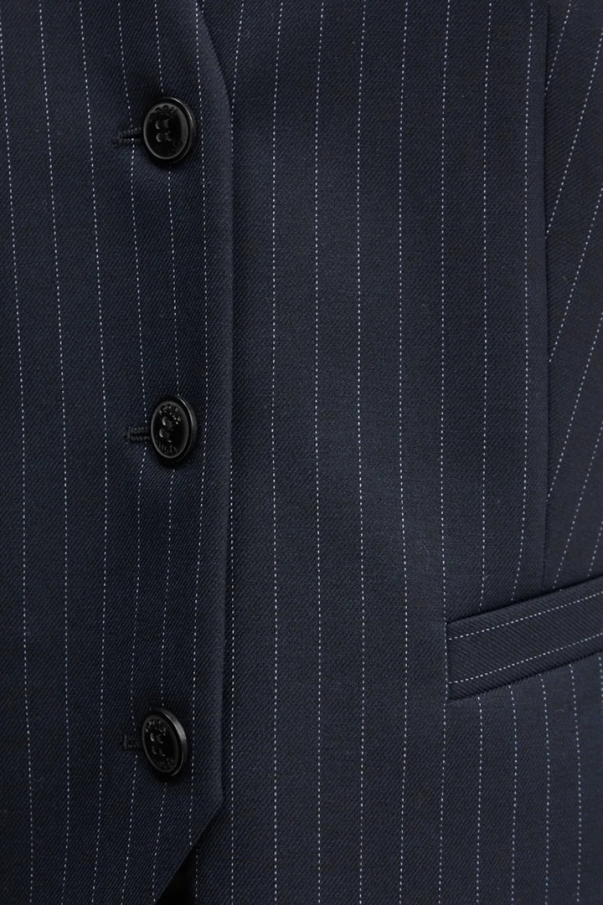 Темно-синя класична жилетка Aumara-2 в дрібну смужку 50536433 961 HUGO