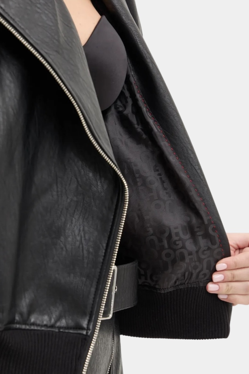 Чорна куртка Alipha-1 з екошкіри 50530031 001 HUGO