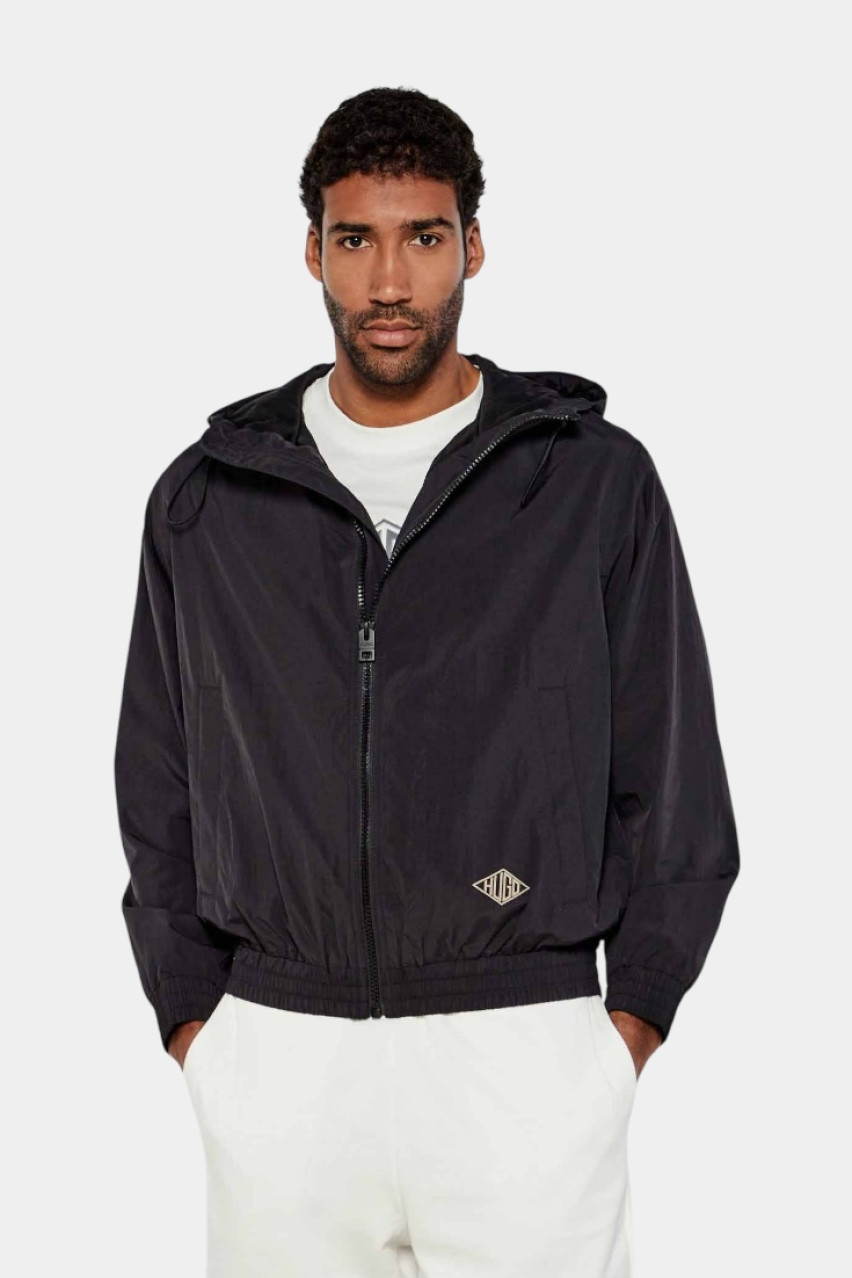 Черная ветровка Benji2521 с капюшоном 50534458 001 HUGO