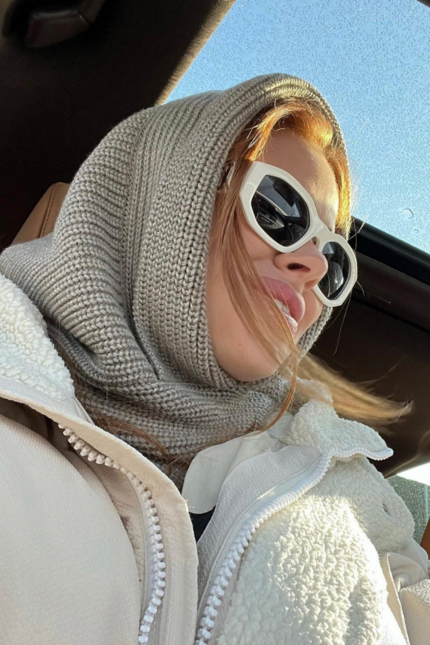 Сірий капор Hoops