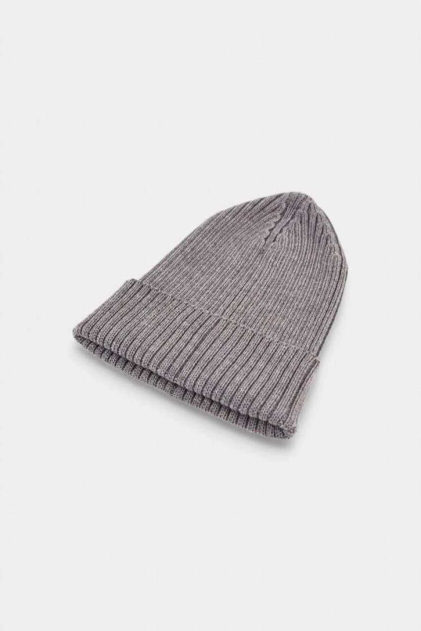 Серая шапка-бини Basic из шерсти мериноса HOOPS
