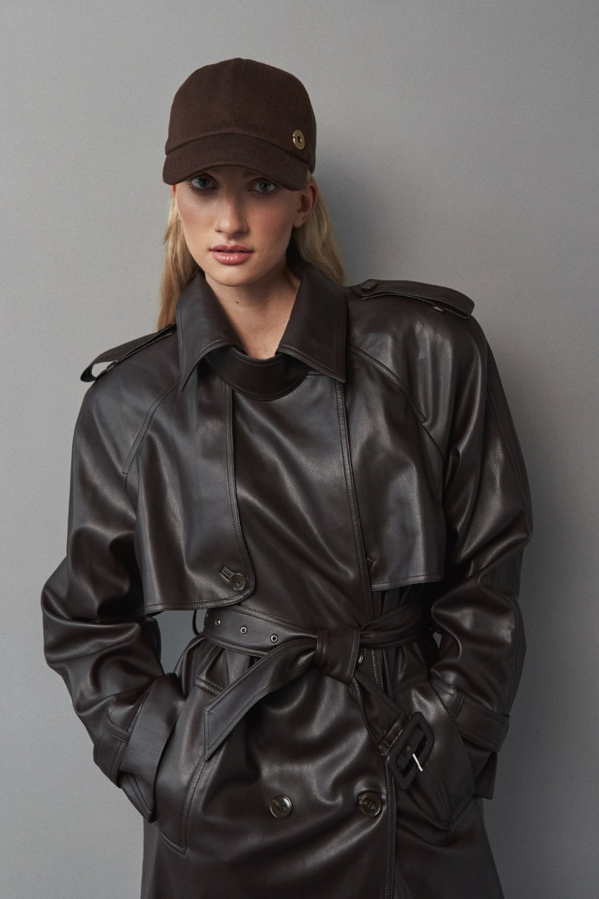 Шоколадная кепка из смеси шерсти мериноса и кашемира HOOPS