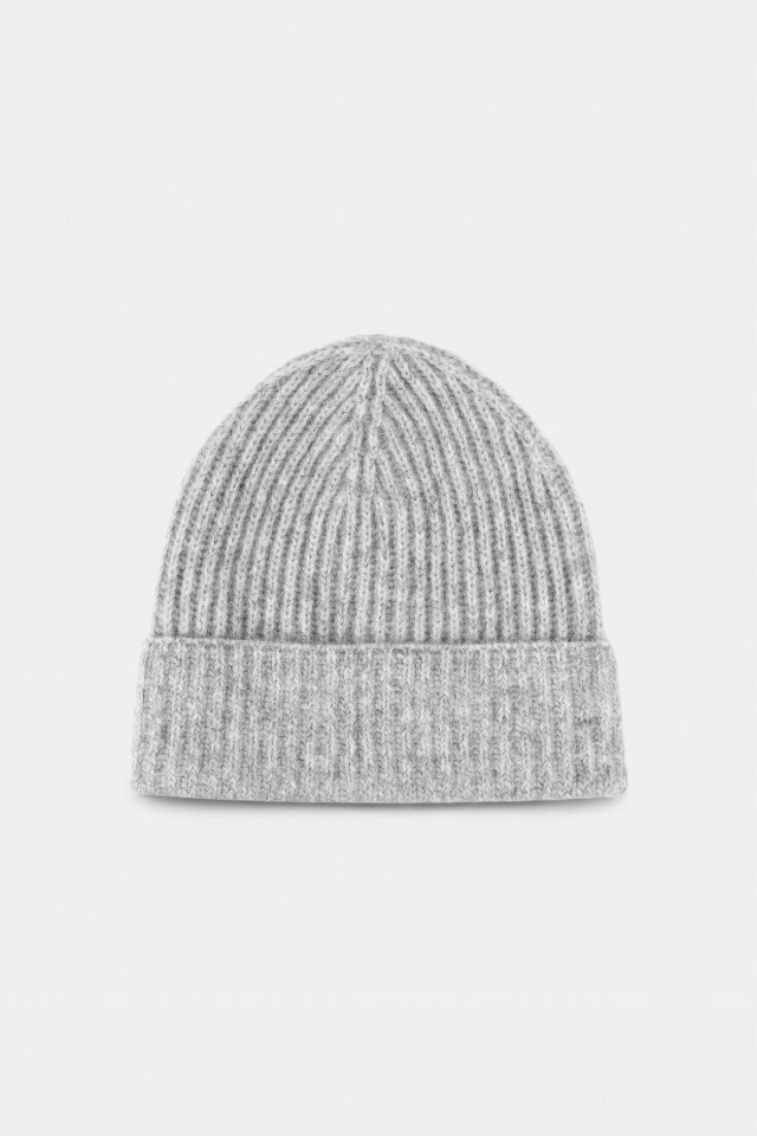 Серая шапка-бини из шерсти альпаки HOOPS
