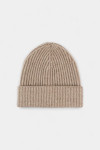 Бежевая шапка-бини из шерсти альпаки