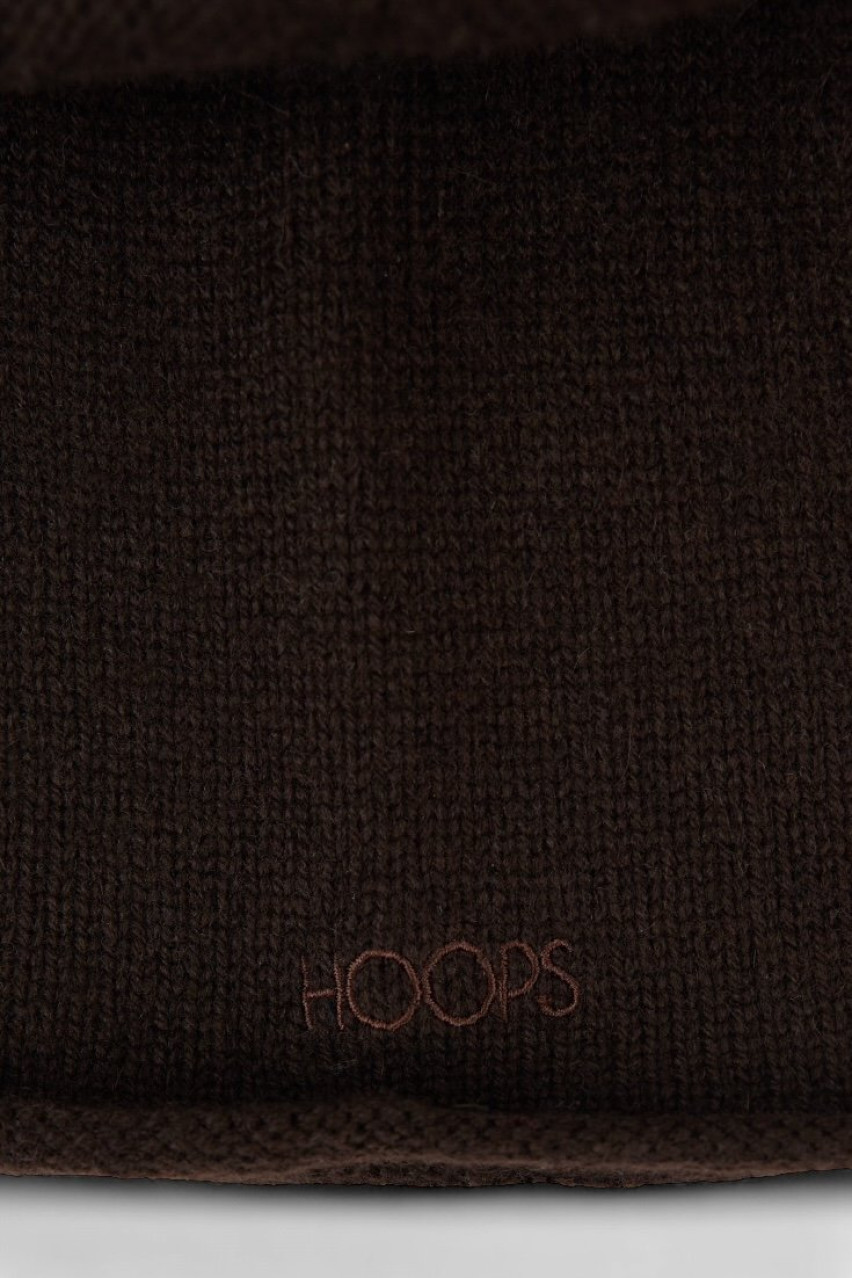 Шоколадная шапка со смесью шерсти мериноса и кашемира HOOPS