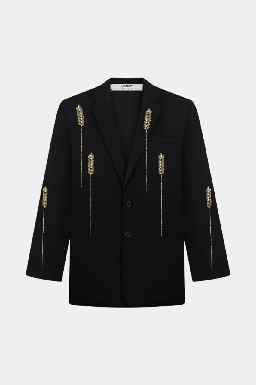 Черный жакет с хрустальными колосками JJSQUEE