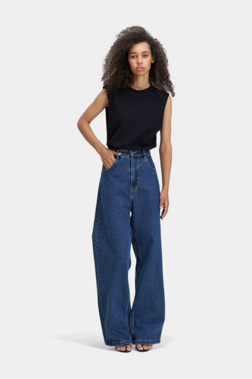 Синие джинсы широкие 470607 JUL