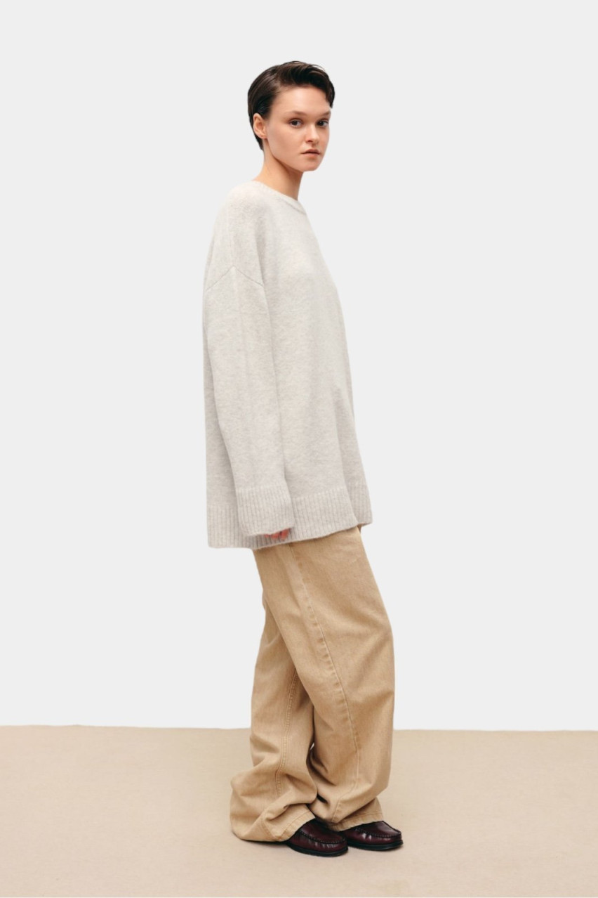 Светло-серый оверсайз джемпер 3141214 JUL