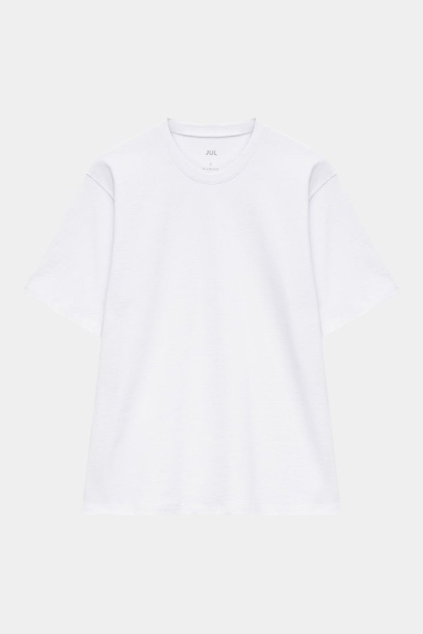 Біла футболка стандартного крою 3160112 JUL
