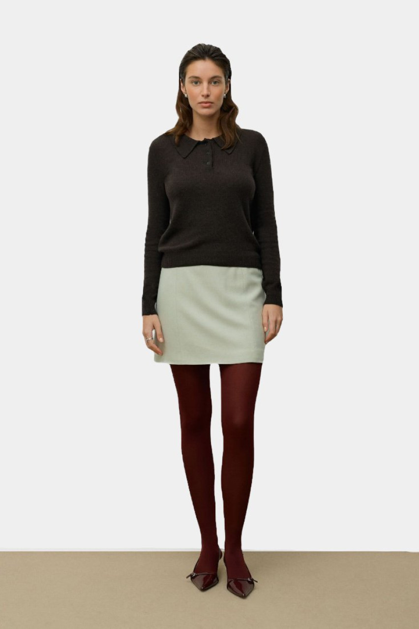 Темно-коричневе вовняне поло 3162935 JUL