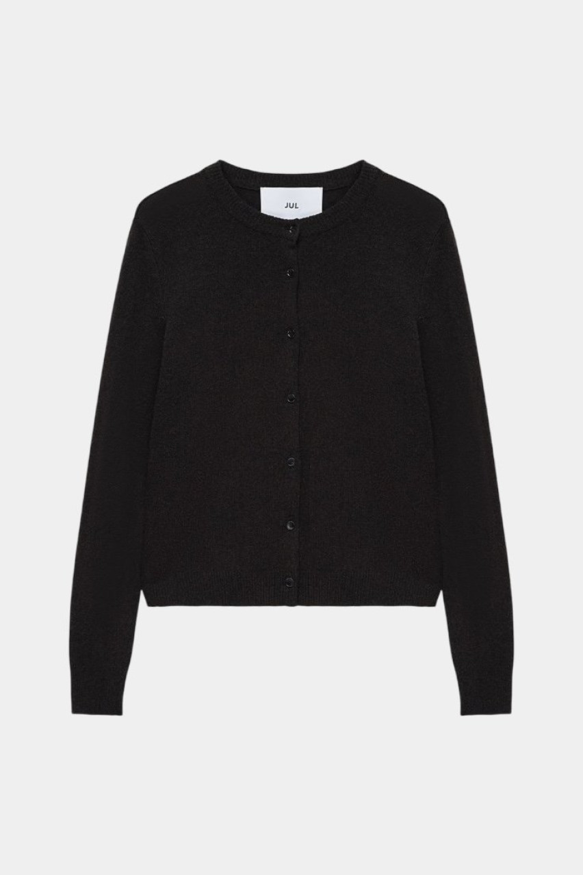 Темно-коричневий вовняний кардиган 2158935 JUL