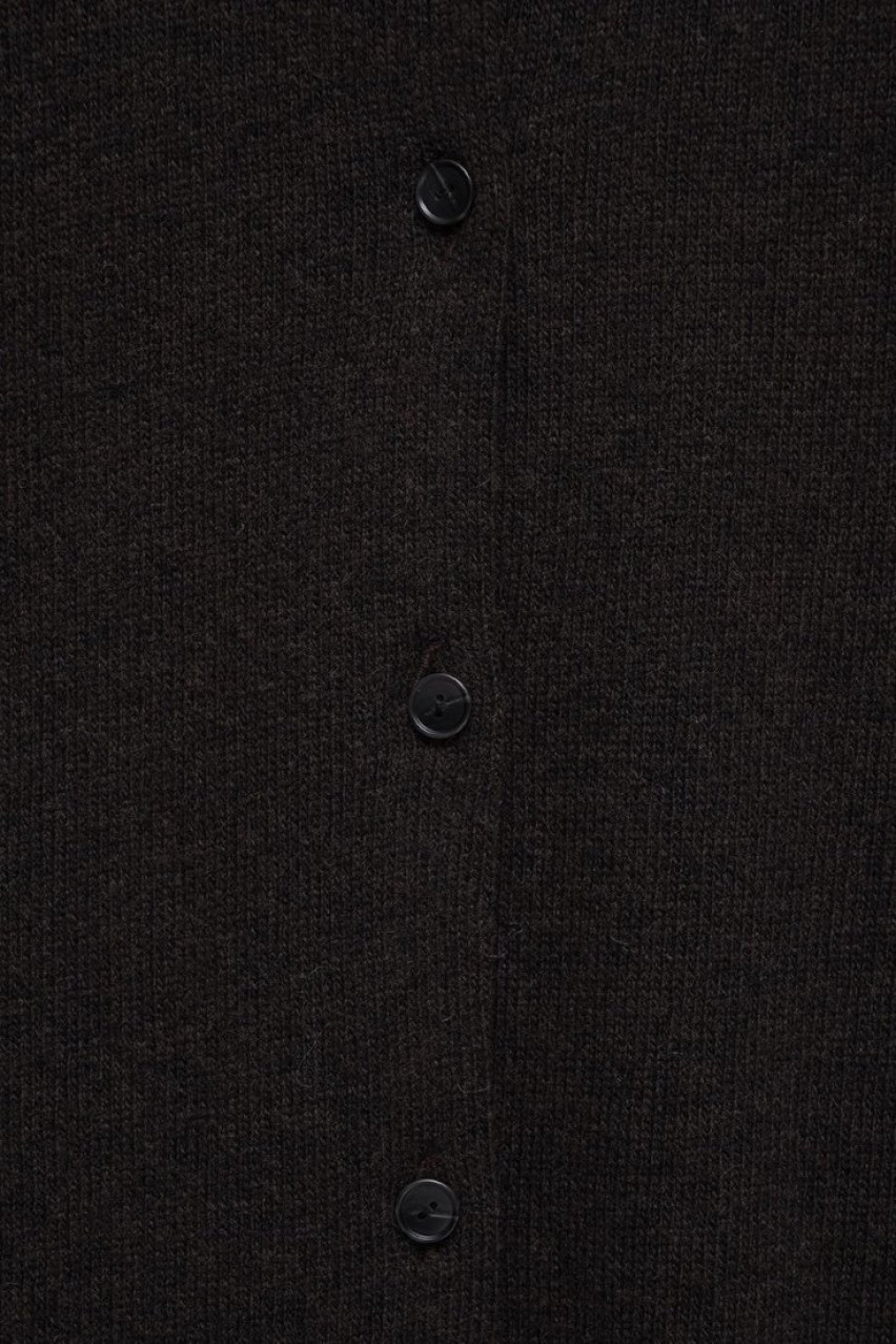 Темно-коричневий вовняний кардиган 2158935 JUL