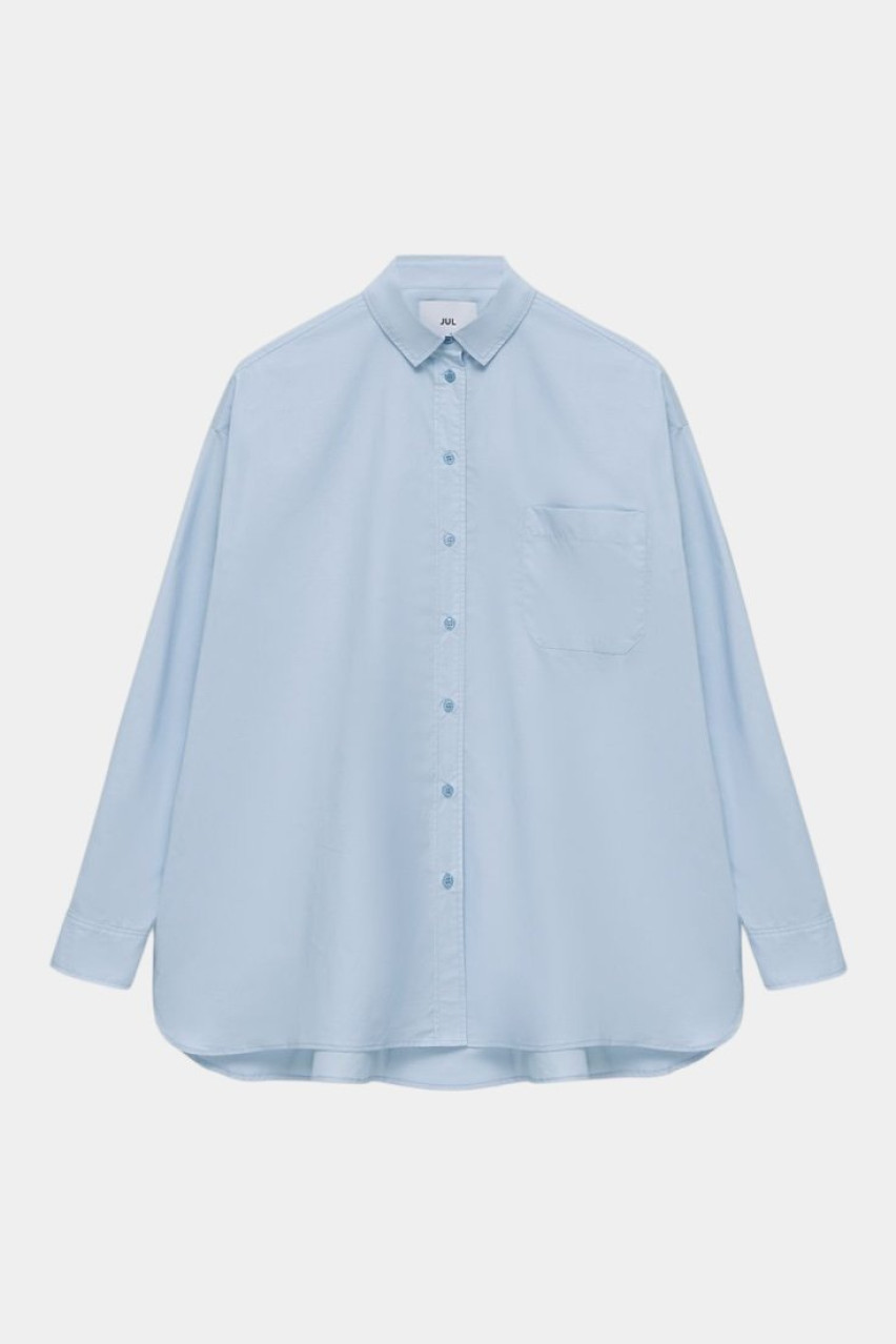 Блакитна оверсайз сорочка 7156510 JUL