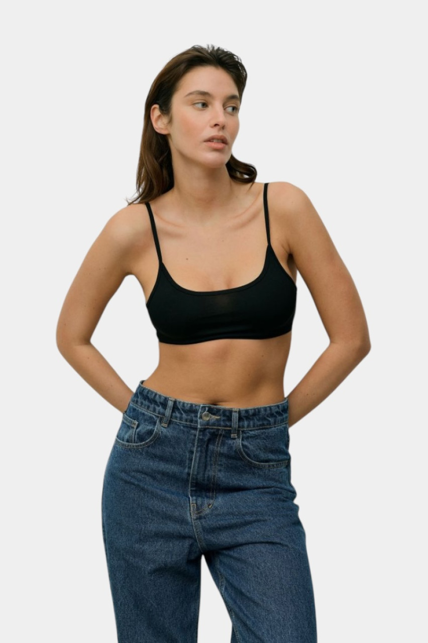 Черный трикотажный топ 8153201 JUL