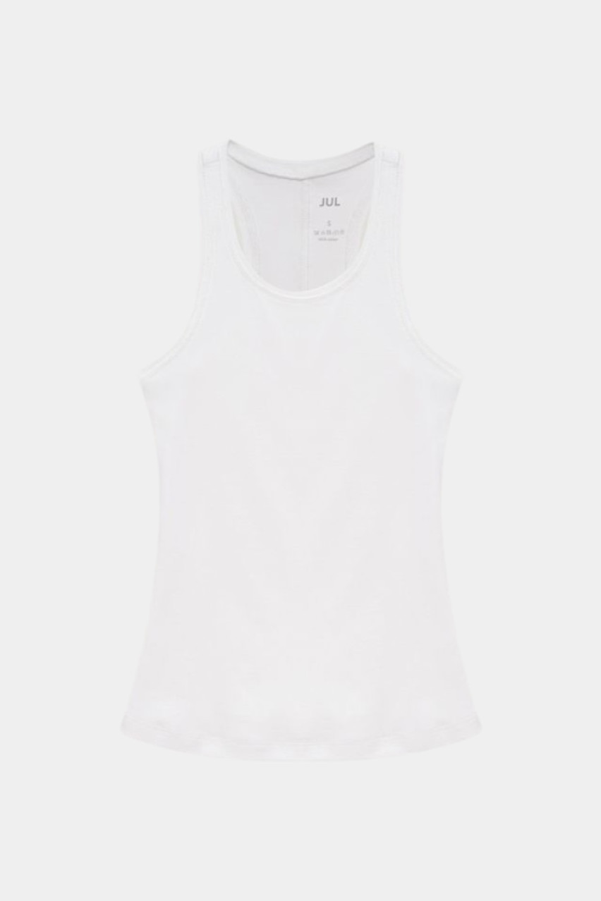 Белая майка с текстильным швом на спине 8151912 JUL