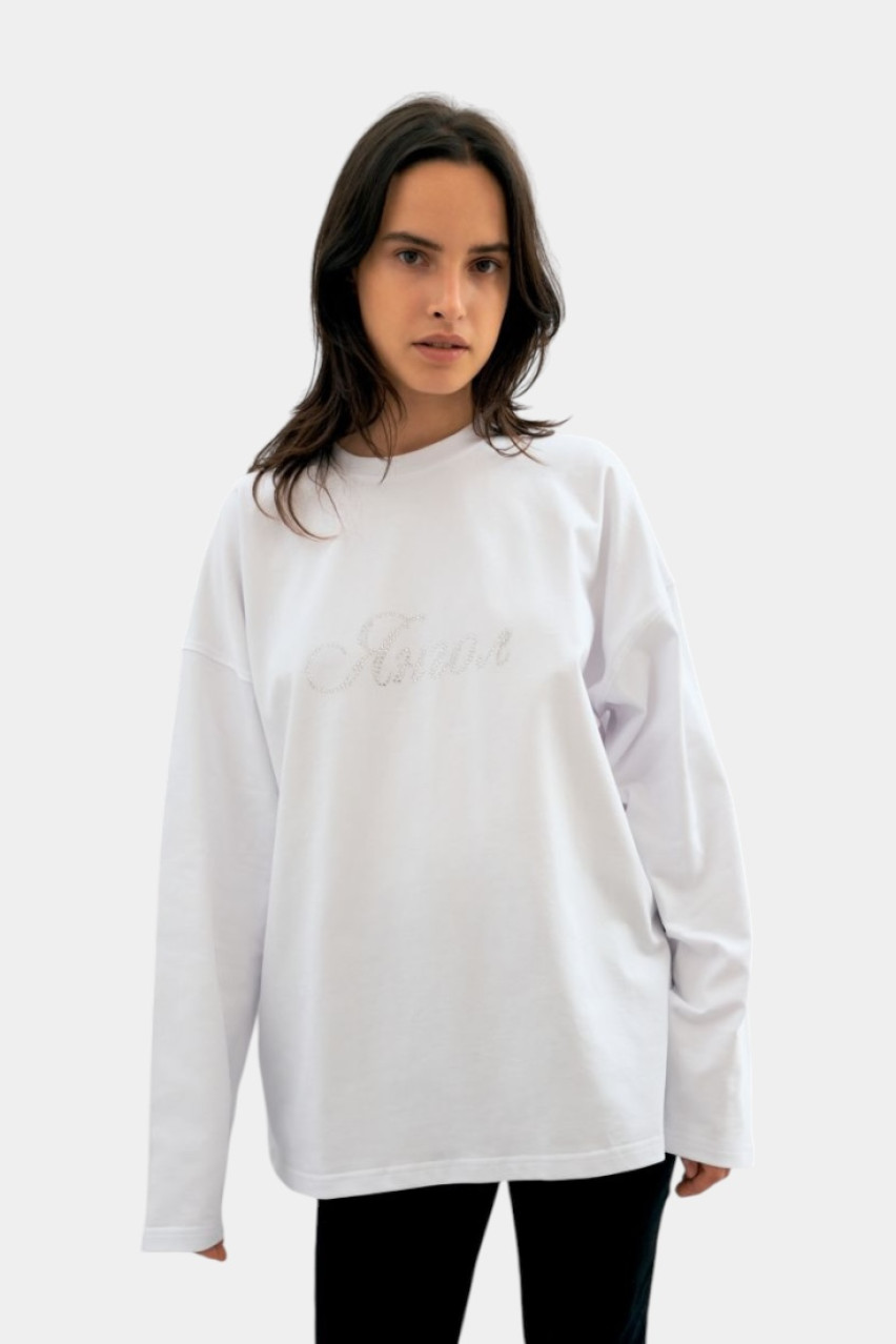 Білий оверсайз лонгслів «Янгол» 391712 JUL