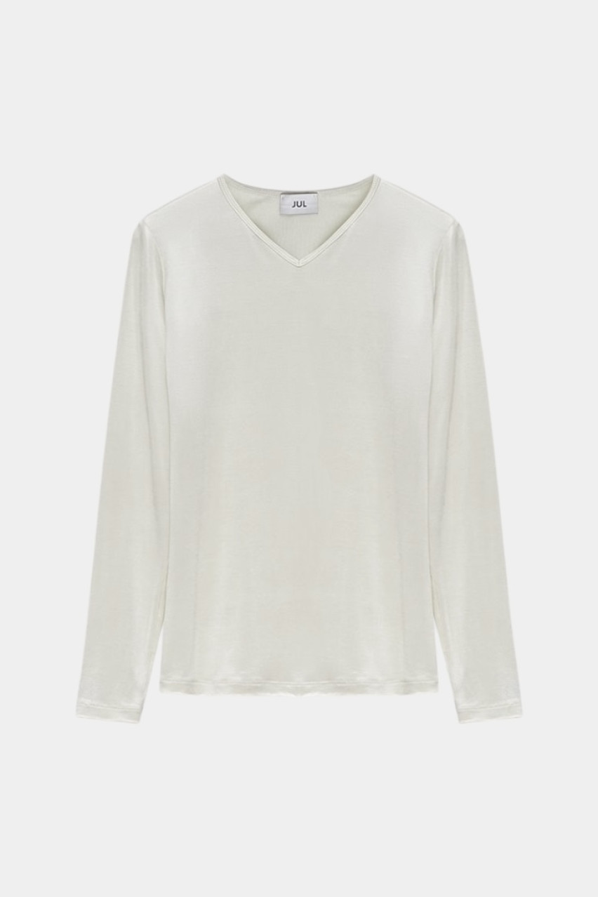 Молочний лонгслів з віскози 3169011 JUL