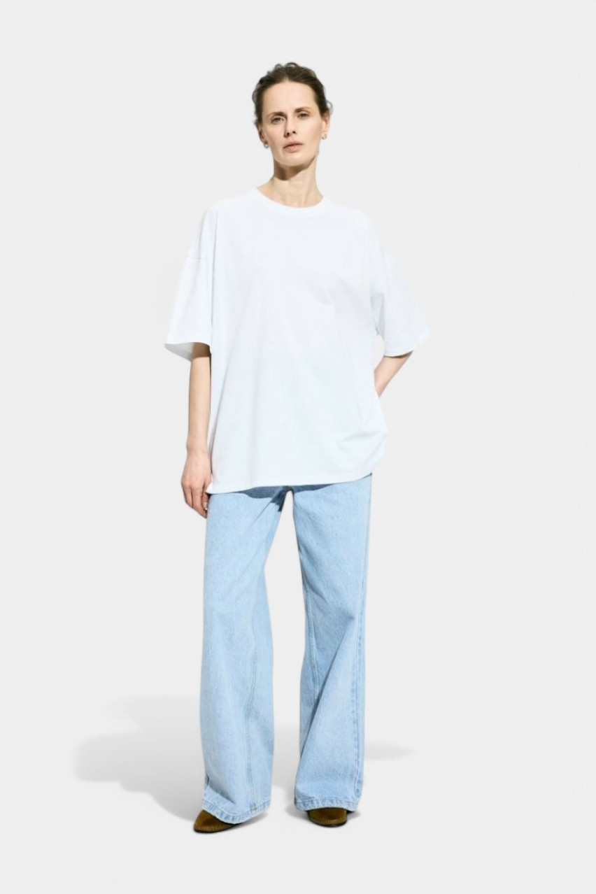 Біла оверсайз футболка Recycle 3165612 JUL