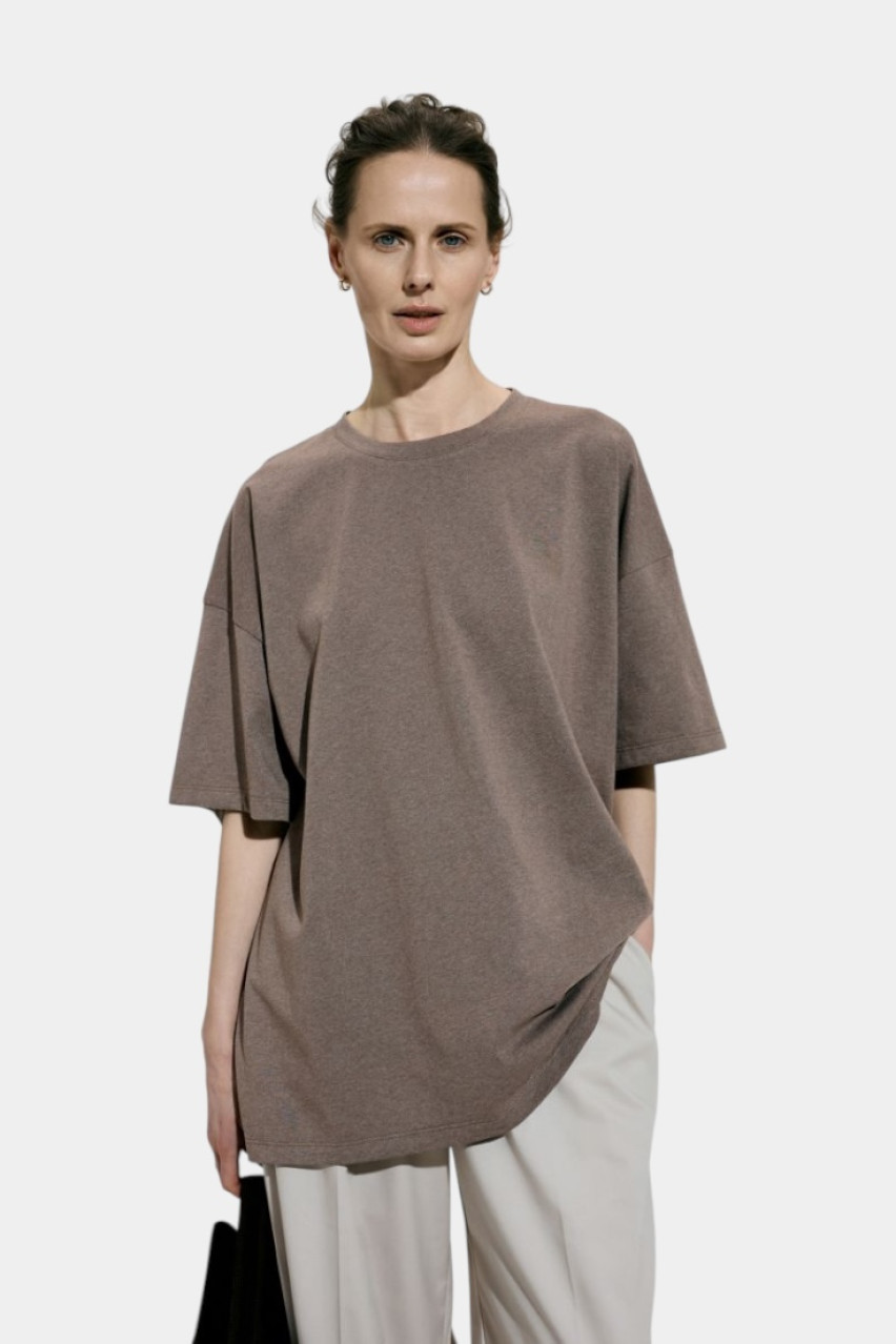 Бежевая оверсайз футболка Recycle 3165605 JUL
