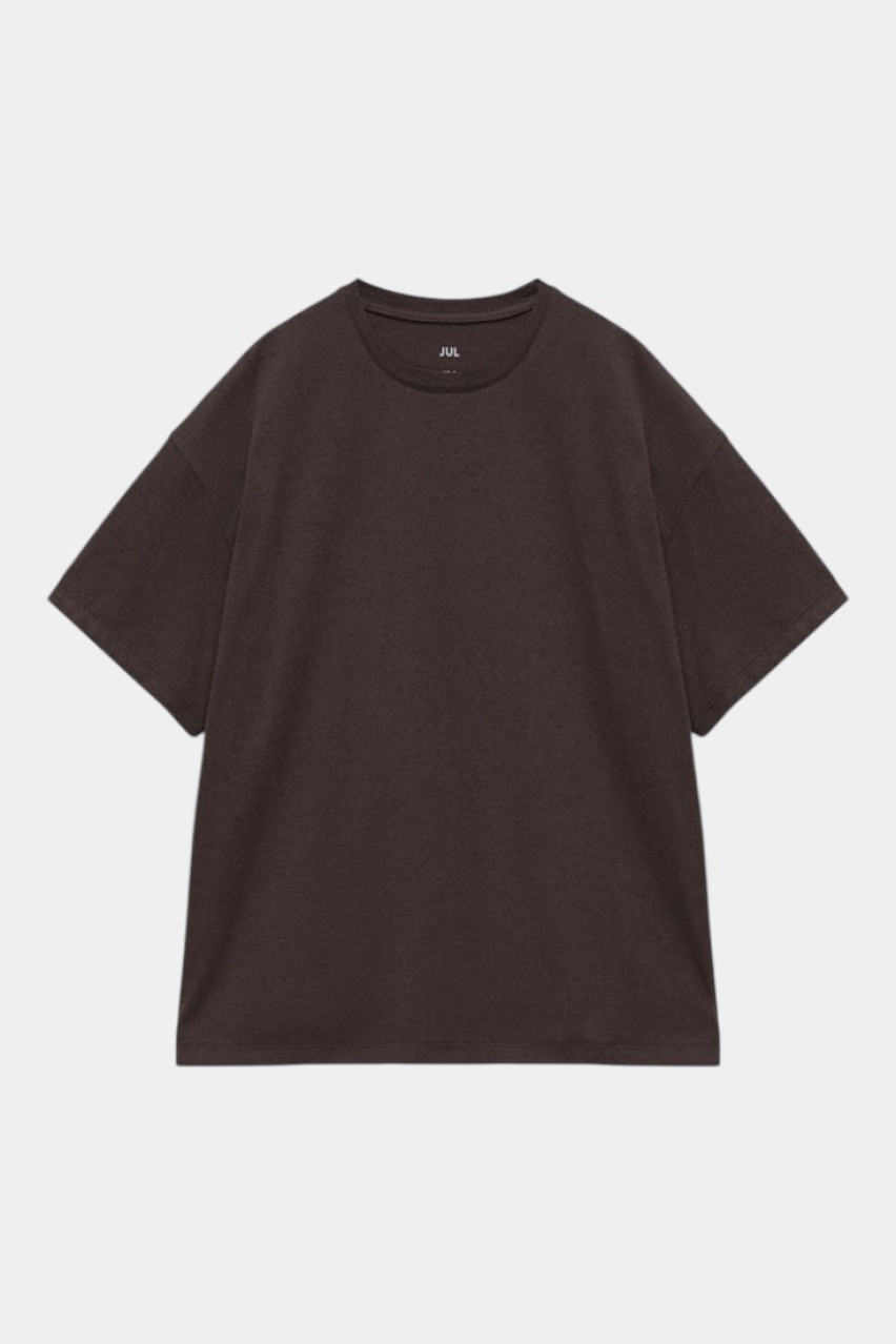 Коричнева оверсайз футболка Recycle 3165635 JUL